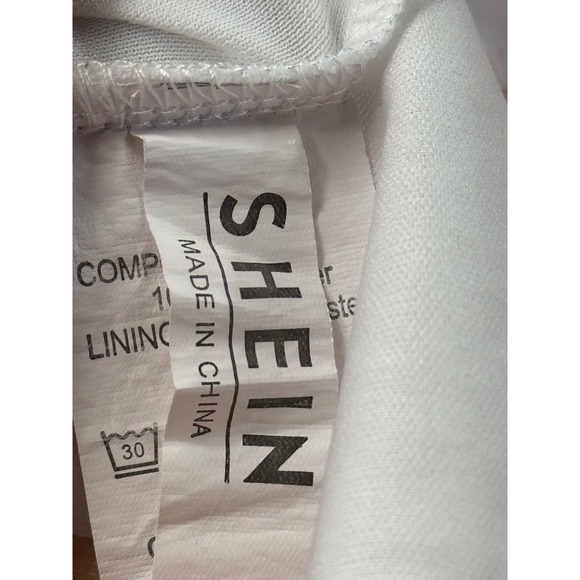 Shein Floral Tiered Midi Dress Off Shoulder Smocked Waist Short Sleeve Pink M - Picture 11 of 12